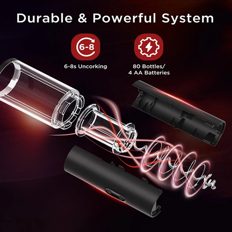 Electric Wine Opener Gift Set - Automatic Corkscrew with Foil Cutter and One-Click Operation for Kitchen, Bar, and Party Use