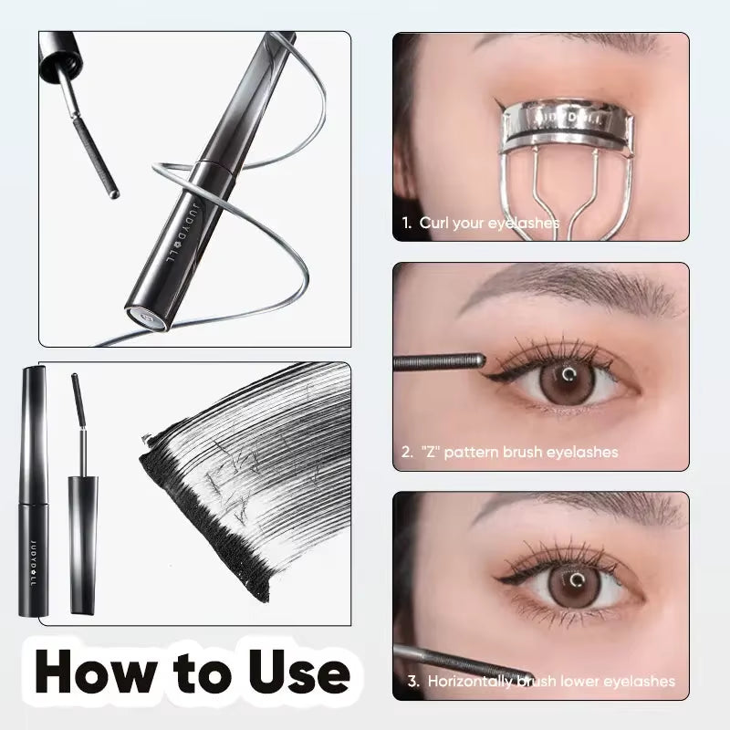 3D Curling Eyelash Mascara - Black & Brown, Lengthening, Waterproof, Smudge-Proof Formula