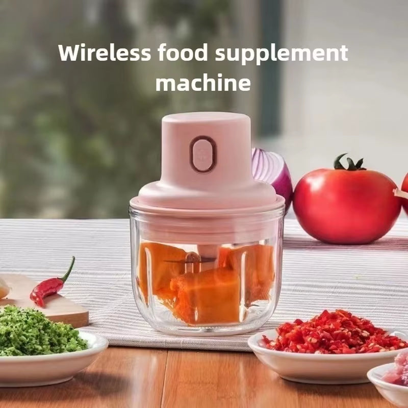 Compact Electric Garlic Chopper and Meat Grinder - Durable Vegetable Crusher and Baby Food Maker