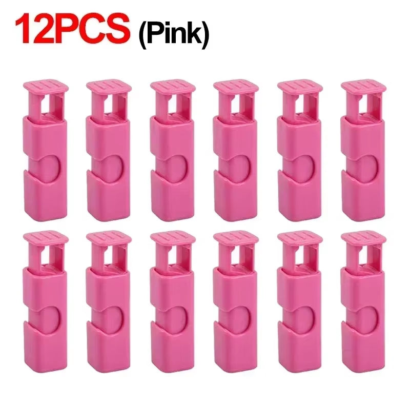 12-Pack Reusable Squeeze Bread Bag Clips - Fresh Food Seal Plastic Clips for Snack Storage in Home Kitchen