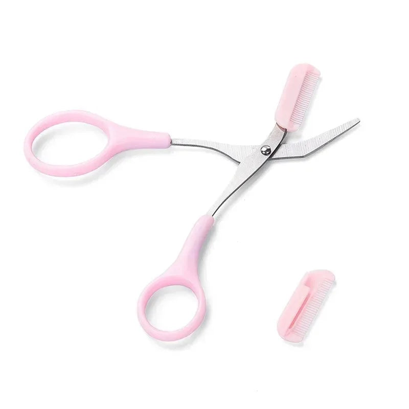 Stainless Steel Eyebrow Trimmer and Scissors Set with Comb for Precision Hair Removal and Shaping - Available in 1 to 4 Pieces