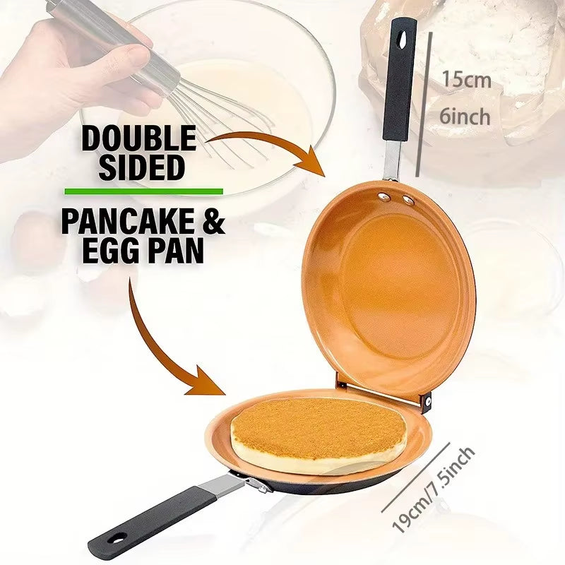 Double-Sided Non-Stick Frying Pan for Breakfast, Waffles, and Cakes - Essential Kitchen Accessory
