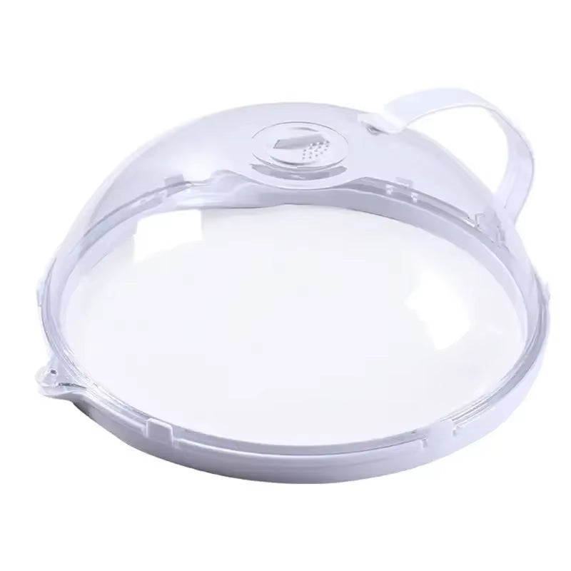 Transparent Microwave Food Splash Cover with Handle - Household Oven Heating Accessory