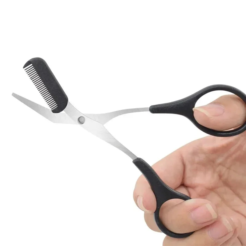 Stainless Steel Eyebrow Trimmer and Scissors Set with Comb for Precision Hair Removal and Shaping - Available in 1 to 4 Pieces