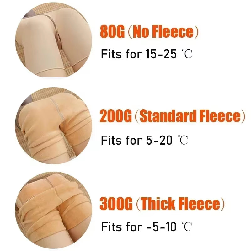 Women's Fleece-Lined Thermal Leggings - High Waist Insulated Tights for Ultimate Winter Comfort (Up to 70kg)