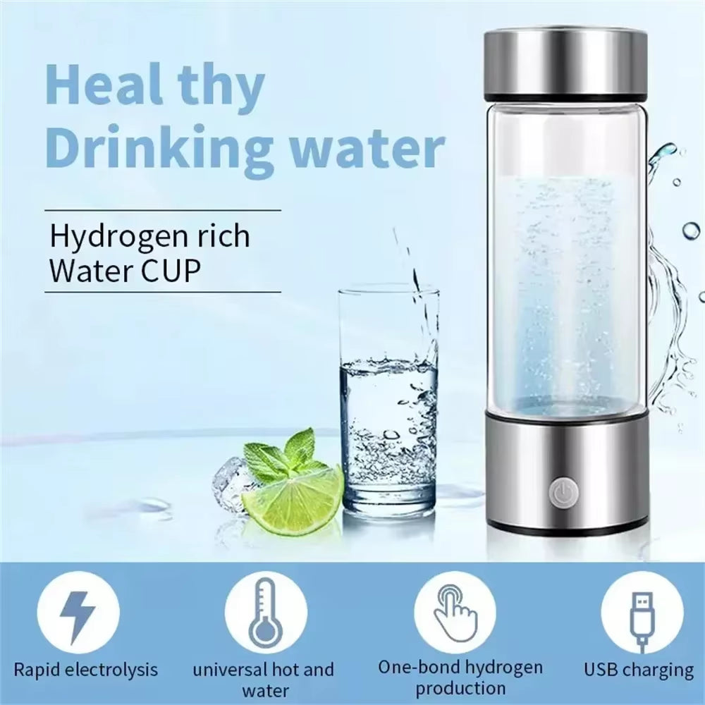 450ml Portable Hydrogen Water Generator with 3-Minute High Concentration Mode