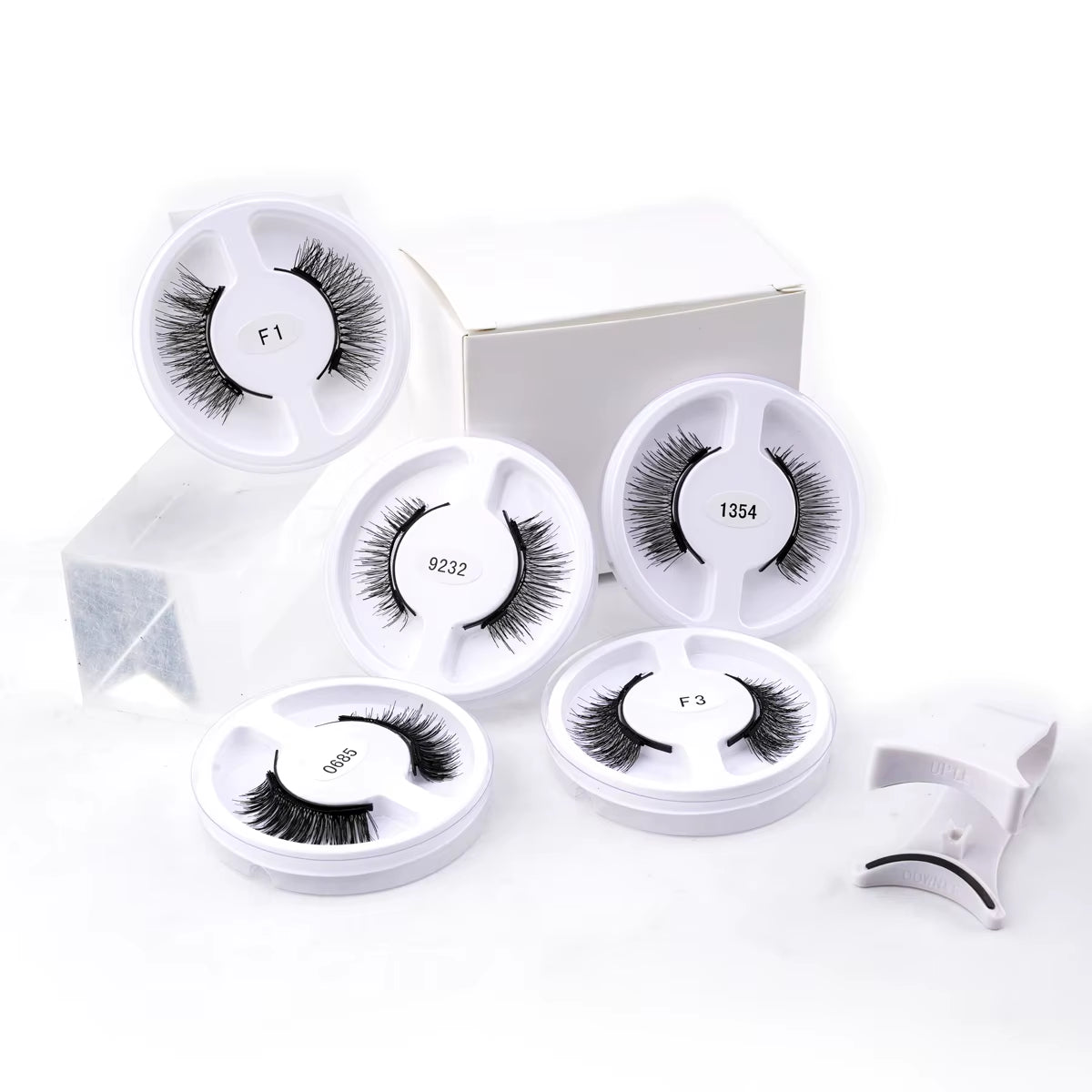 Magnetic False Eyelashes Set - 5 Pairs of Reusable Mink Lashes with Extension Tool & Tweezers in 5 Stunning Styles