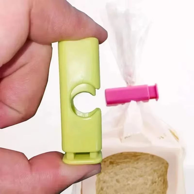 12-Pack Reusable Squeeze Bread Bag Clips - Fresh Food Seal Plastic Clips for Snack Storage in Home Kitchen