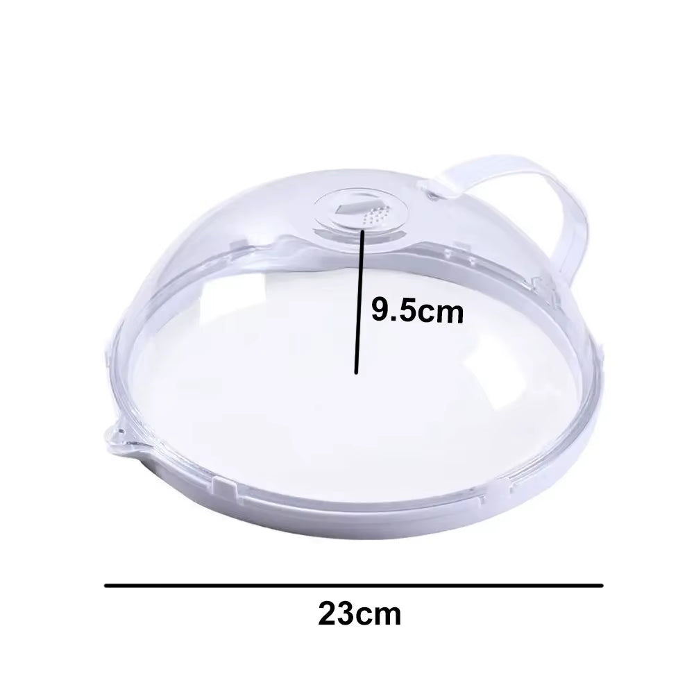 Transparent Microwave Food Splash Cover with Handle - Household Oven Heating Accessory