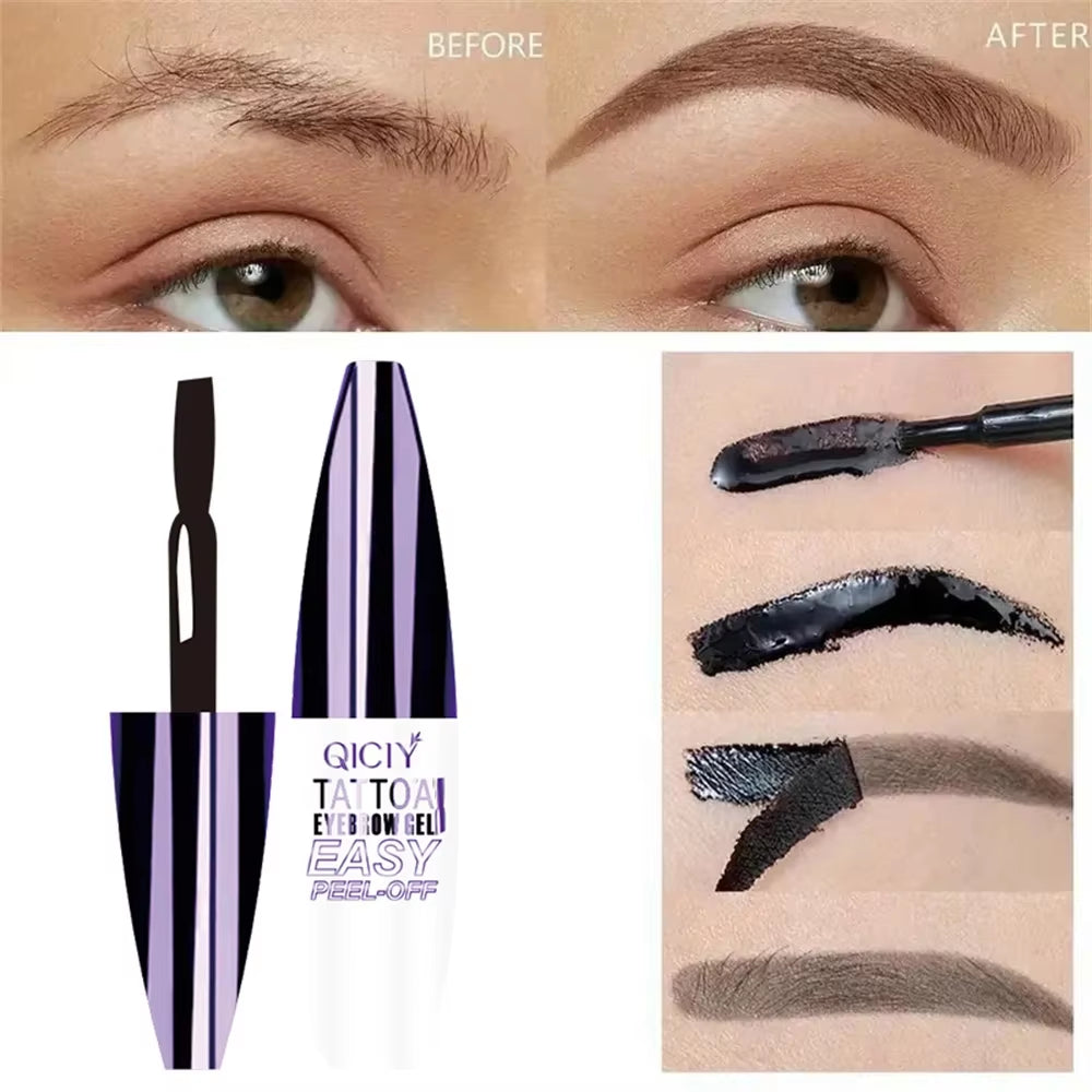 Long-Lasting Waterproof Eyebrow Gel Cream - Easy Peel-Off, Smudge-Proof, Sweat-Resistant Formula for Up to 3 Days
