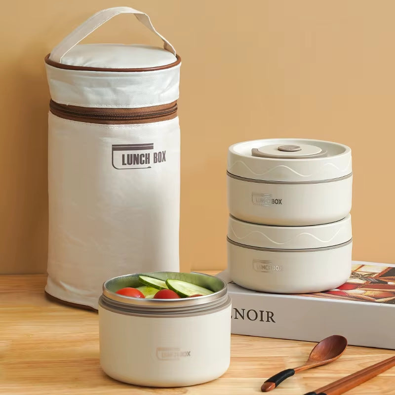 Professional Insulated Portable Lunch Box Set - Stackable Bento Box for Adults and Children, Ideal for School, Picnics, and Food Storage