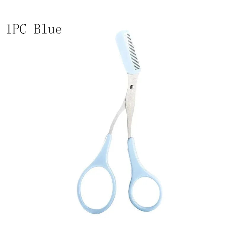 Stainless Steel Eyebrow Trimmer and Scissors Set with Comb for Precision Hair Removal and Shaping - Available in 1 to 4 Pieces