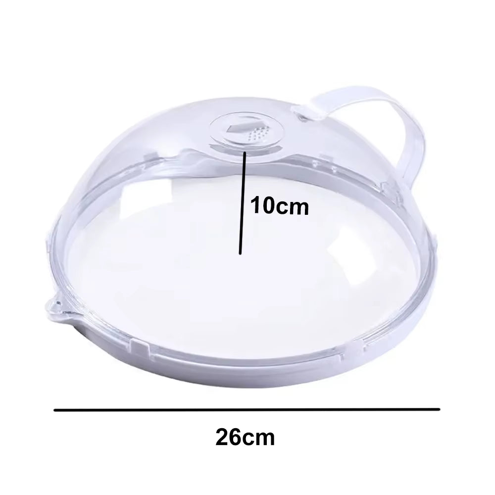 Transparent Microwave Food Splash Cover with Handle - Household Oven Heating Accessory