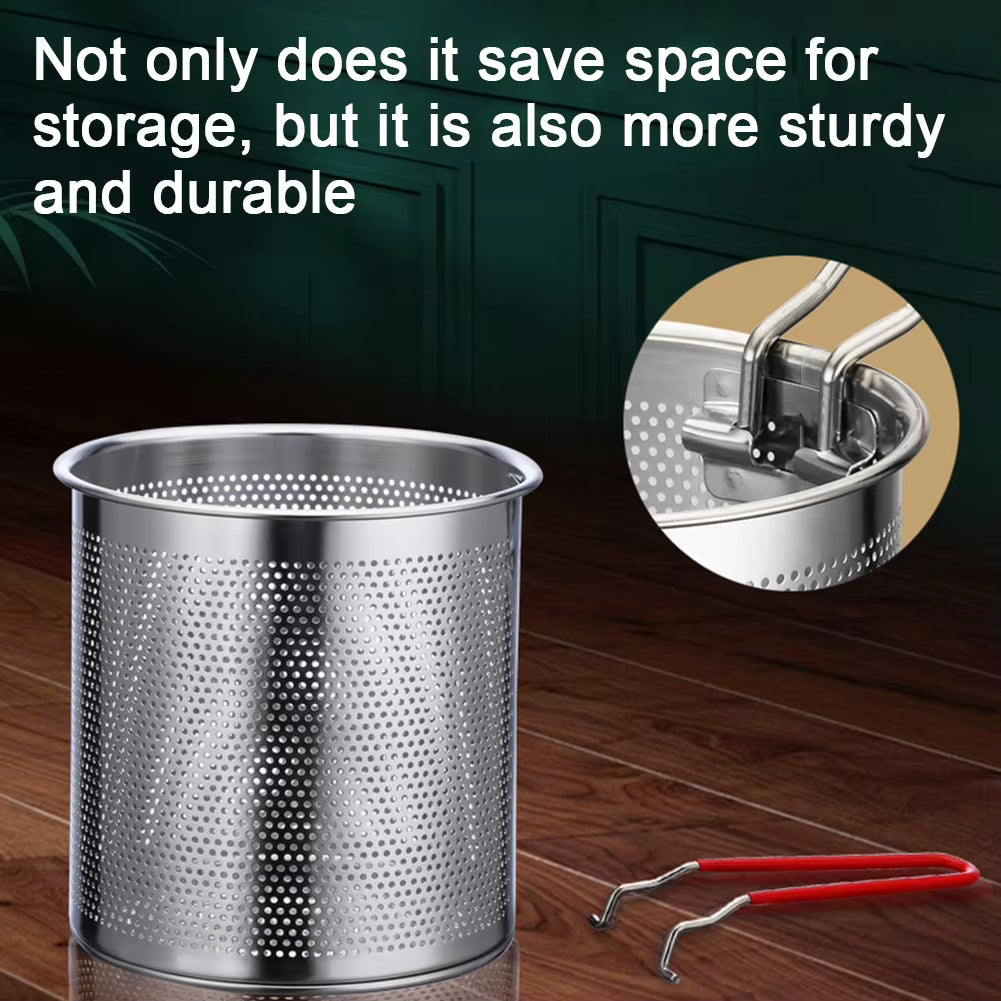 304 Stainless Steel Deep Frying Pot with Strainer - Professional Tempura Fryer for French Fries and Chicken Cooking Tools