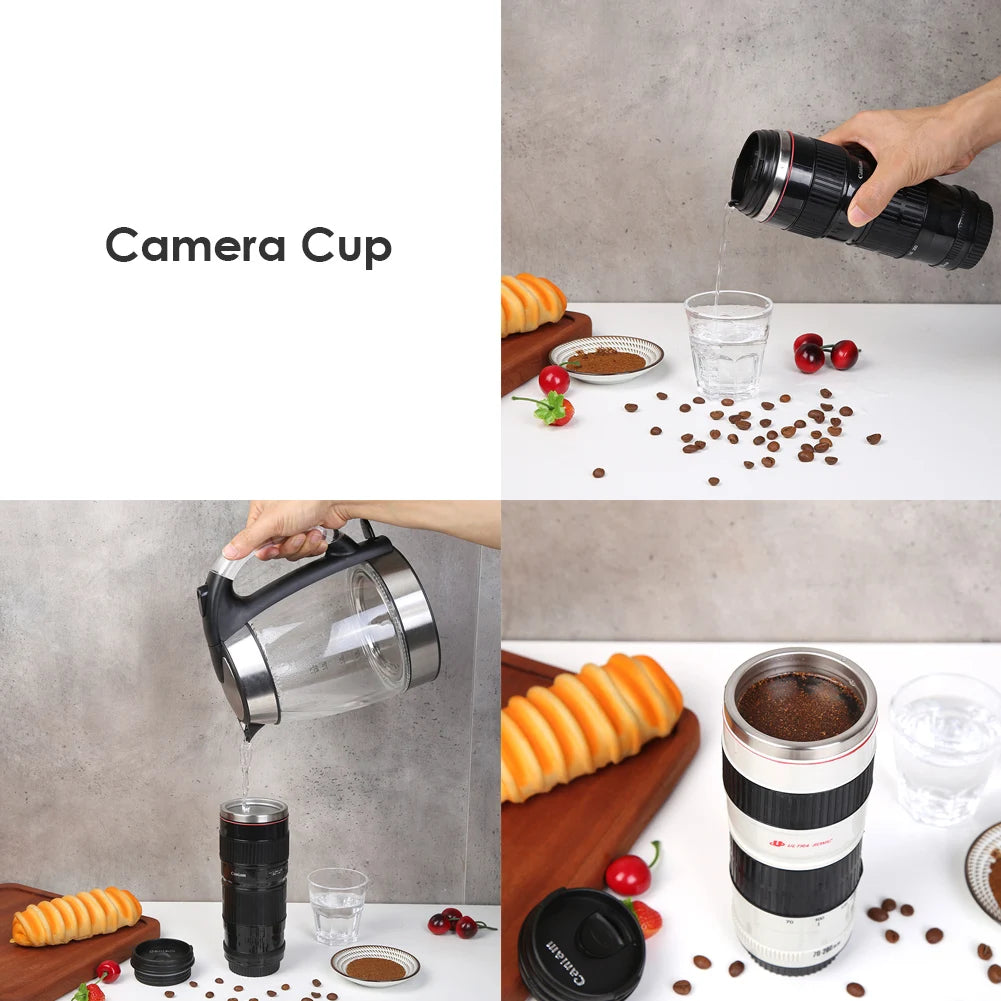Creative Stainless Steel SLR Camera Lens Mug - Perfect Gift for Coffee Lovers (50-400ml)