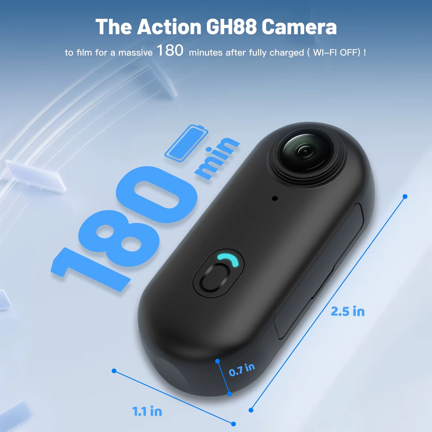 4K Mini Wearable Action Camera with Waterproof Case and WiFi for Cycling Vlogs