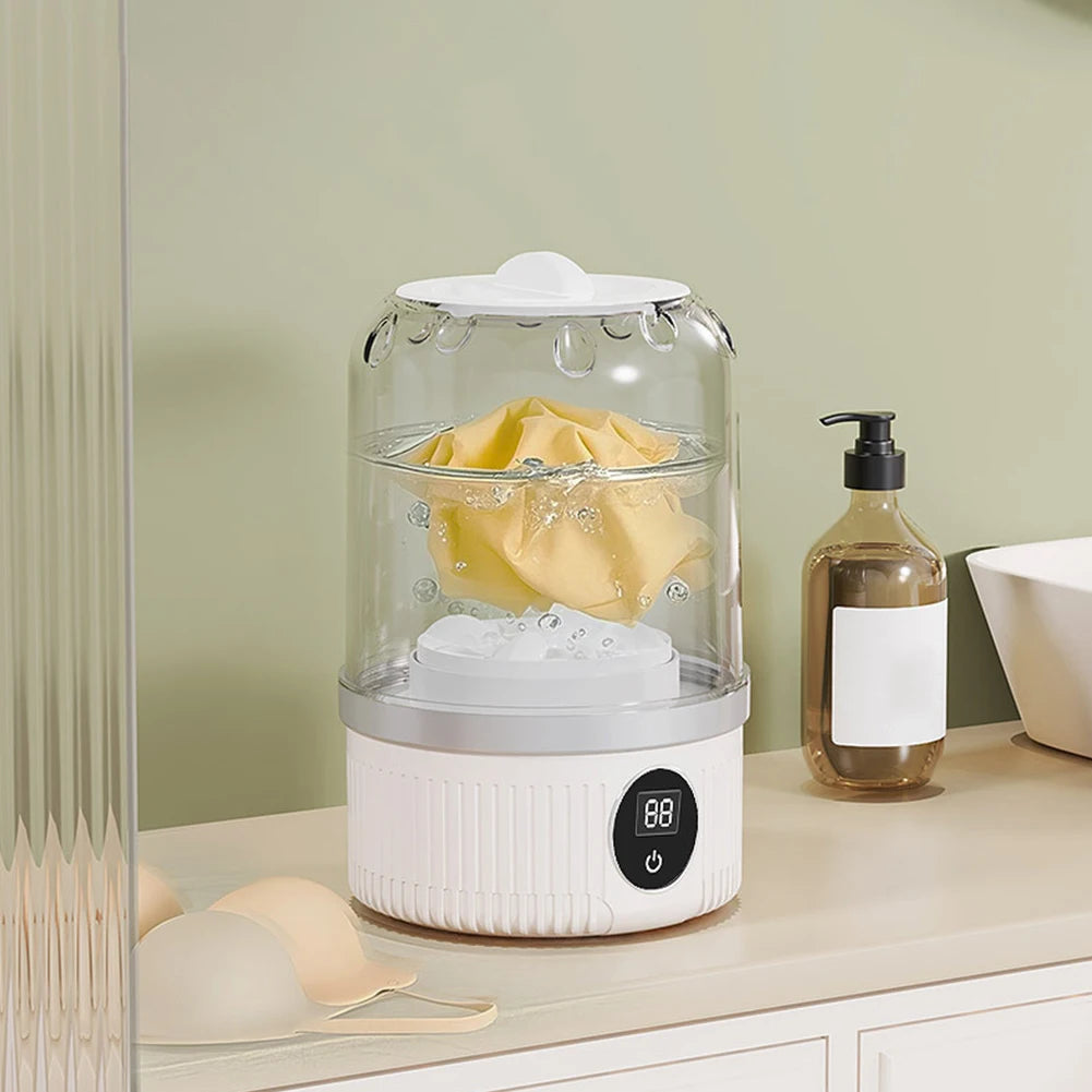 Rechargeable Mini Electric Underwear Washer - 1L Portable Wireless Laundry Machine for Socks and Small Garments