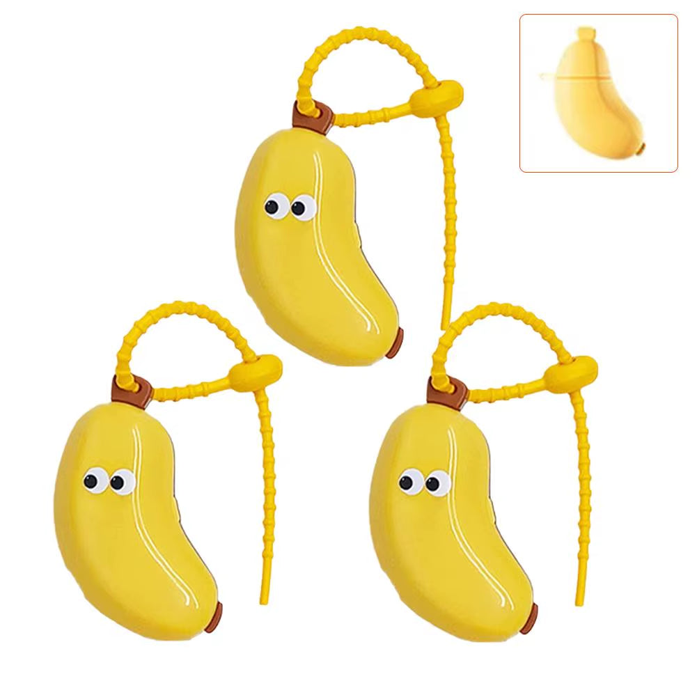 Portable Toothbrush Holder - Essential Travel Toothbrush Protective Cap with Cute Banana Design for Hiking and Camping, ABS Dust Cap Case