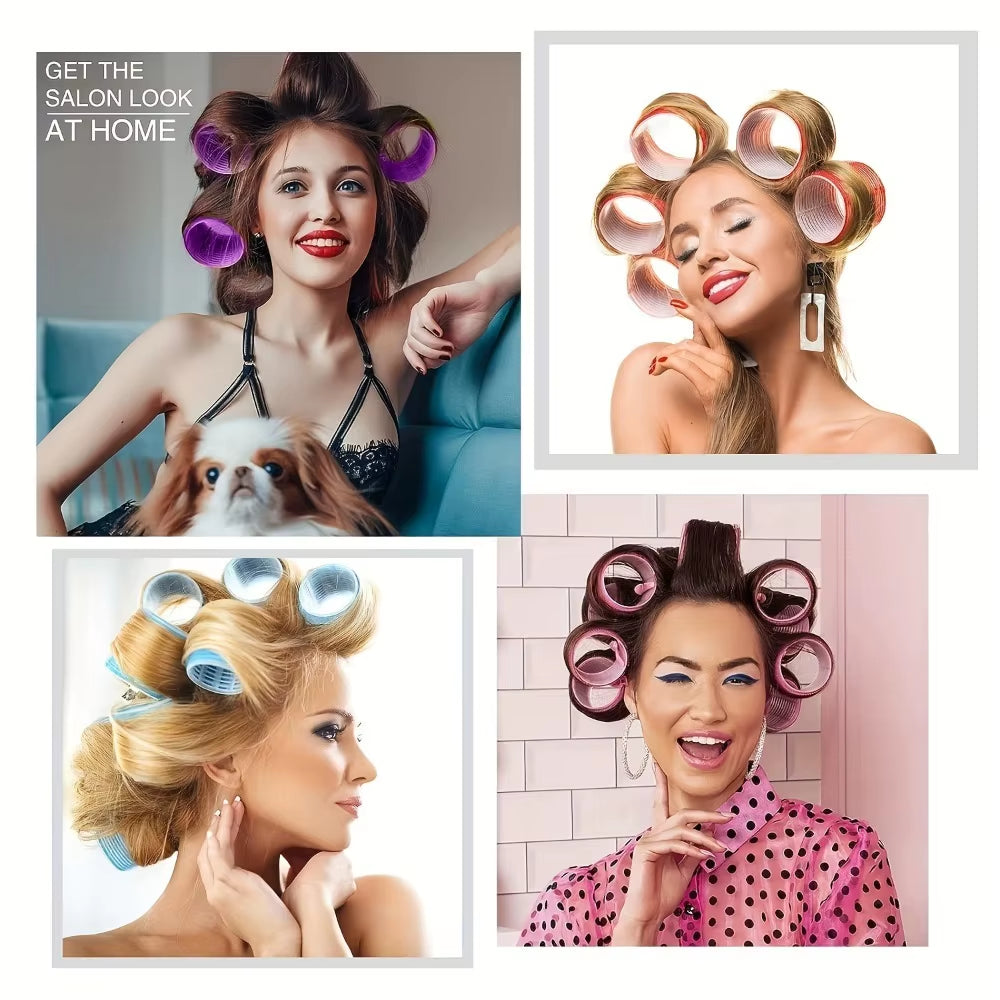 30-Piece Heatless Hair Styling Kit with Self-Grip Rollers and Clips for Effortless Natural Waves