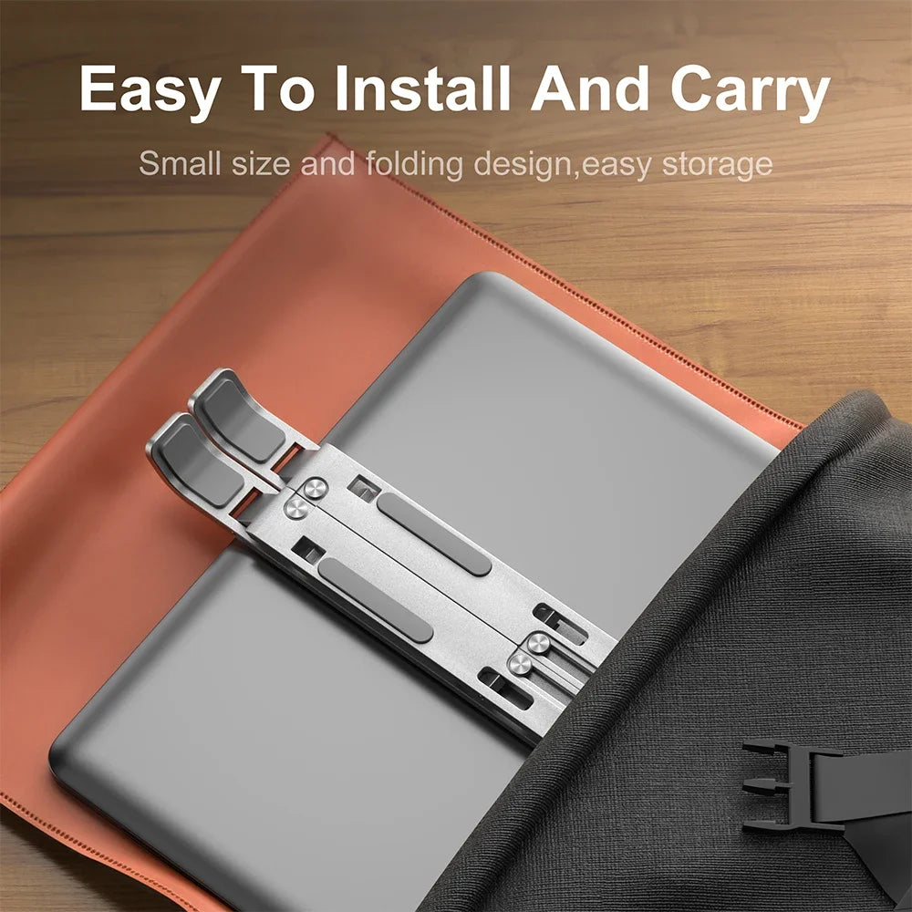 Portable Aluminum Laptop Stand - Foldable Notebook Support Bracket for MacBook Air and Pro Accessories