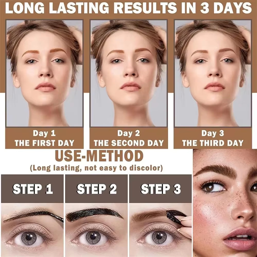 Long-Lasting Waterproof Eyebrow Gel Cream - Easy Peel-Off, Smudge-Proof, Sweat-Resistant Formula for Up to 3 Days