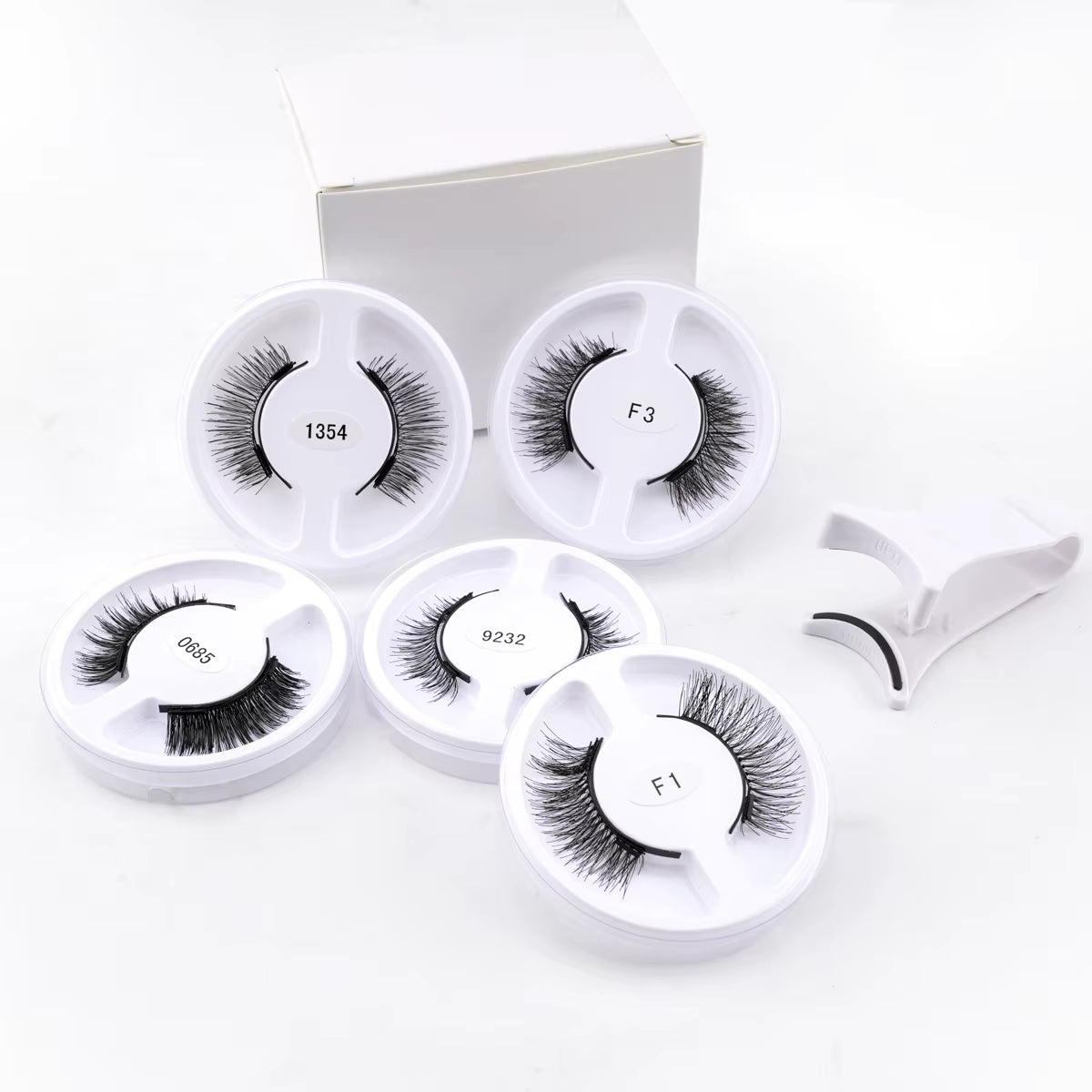 Magnetic False Eyelashes Set - 5 Pairs of Reusable Mink Lashes with Extension Tool & Tweezers in 5 Stunning Styles