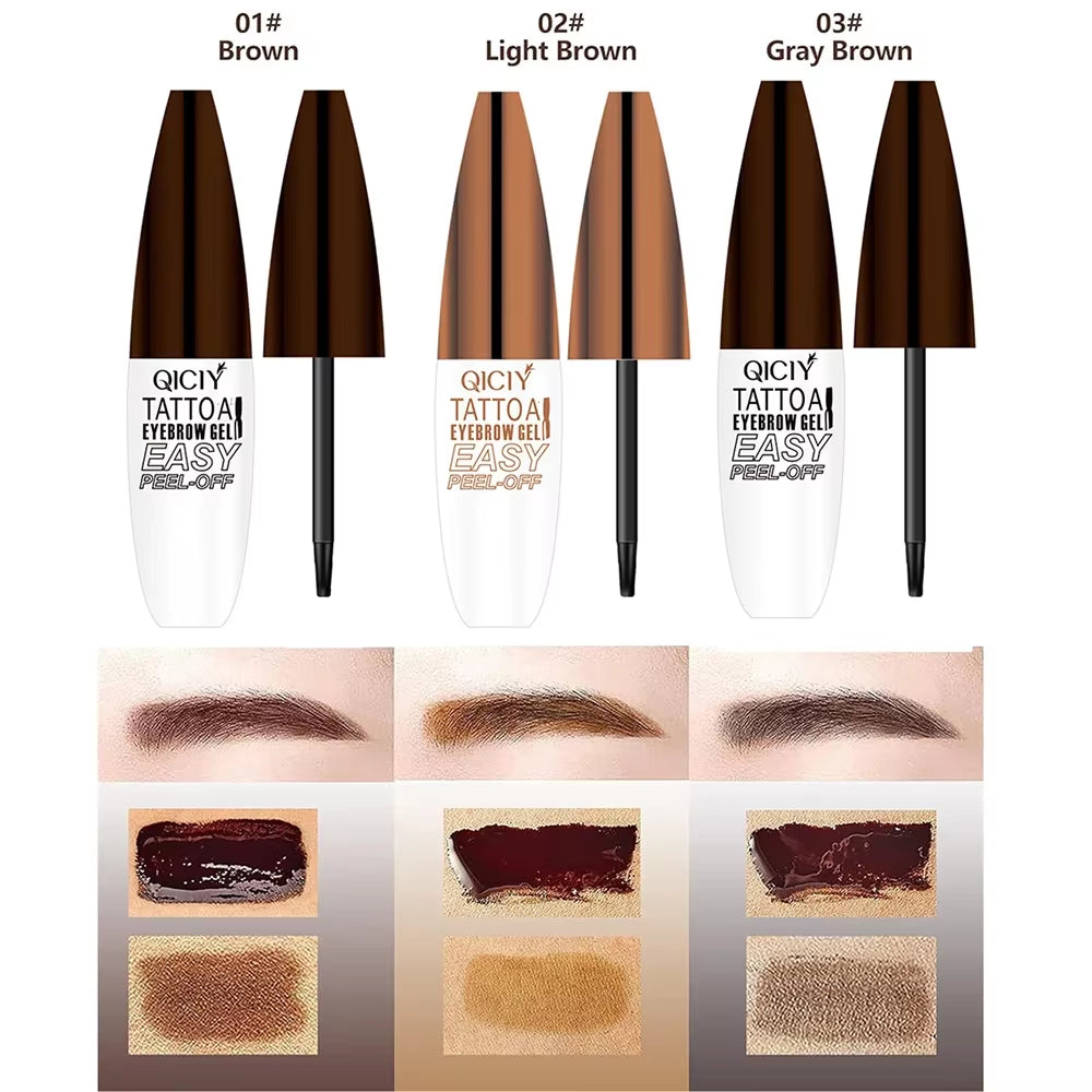 Long-Lasting Waterproof Eyebrow Gel Cream - Easy Peel-Off, Smudge-Proof, Sweat-Resistant Formula for Up to 3 Days