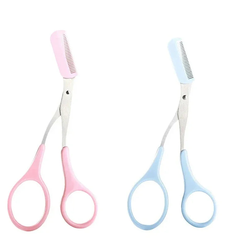 Stainless Steel Eyebrow Trimmer and Scissors Set with Comb for Precision Hair Removal and Shaping - Available in 1 to 4 Pieces