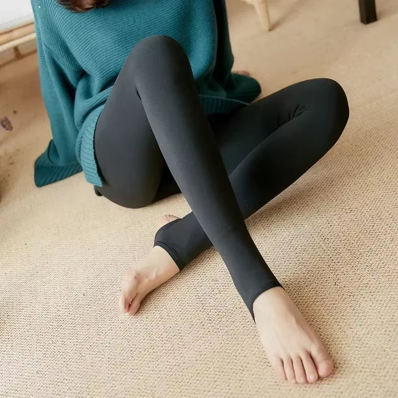 Women's Fleece-Lined Thermal Leggings - High Waist Insulated Tights for Ultimate Winter Comfort (Up to 70kg)