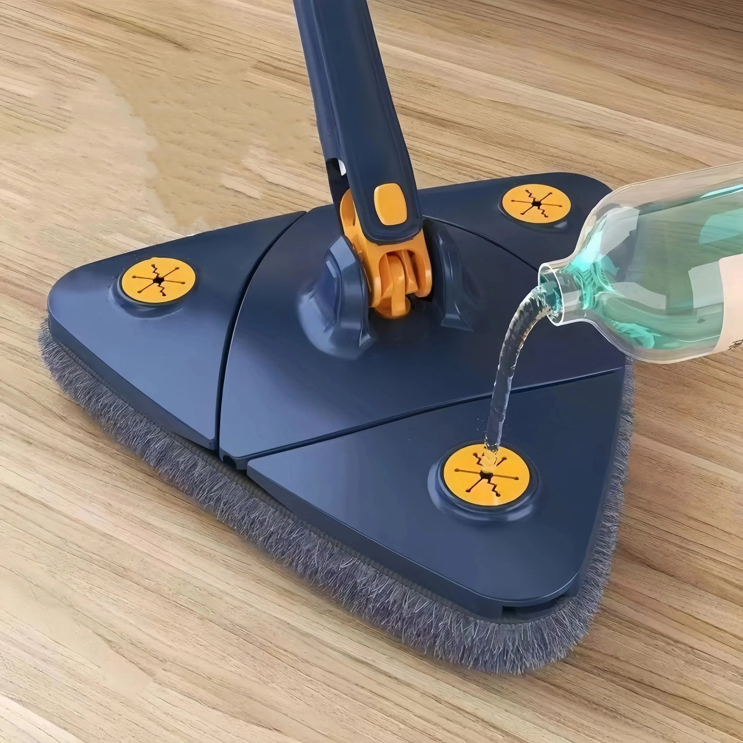 Telescopic 360° Rotatable Triangle Mop for Versatile Wet and Dry Cleaning of Ceilings, Windows, and Floors