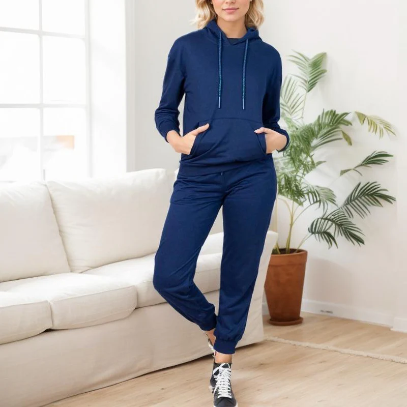 Stylish RED Marine Women's Hoodie Set - Comfortable Bridal Wear & Fashionable Long Sleeve Overalls