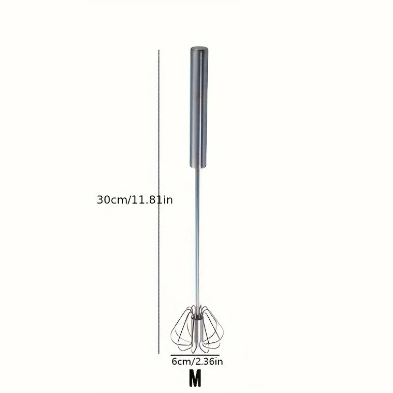 Durable Stainless Steel Semi-Automatic Egg Beater for Effortless Mixing and Beating in Kitchen Baking