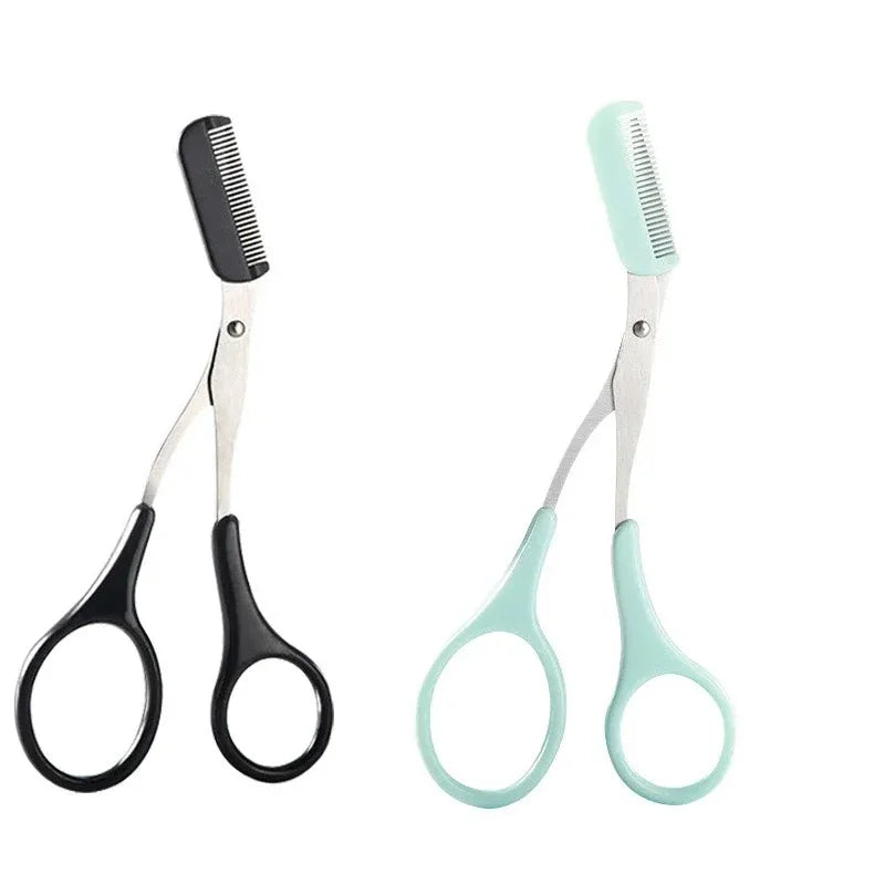 Stainless Steel Eyebrow Trimmer and Scissors Set with Comb for Precision Hair Removal and Shaping - Available in 1 to 4 Pieces
