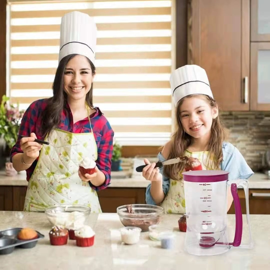 Batter Separator and Dispenser for Cupcakes, Pancakes, Cookies, Cakes, Waffles, and Cream - Professional Measuring Cup for Kitchen Baking Tools