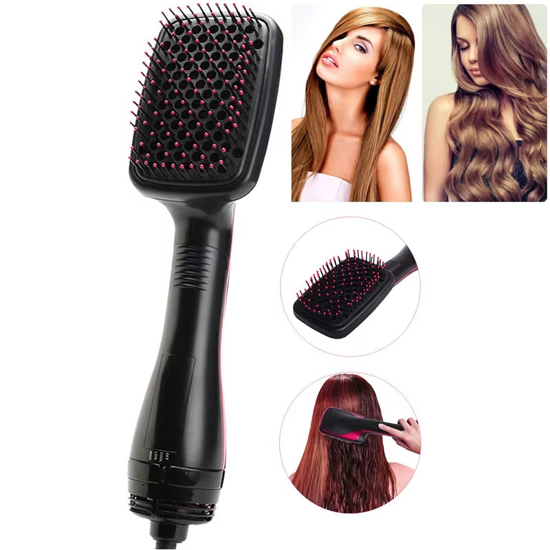 2-in-1 Multifunctional Hot Air Brush Comb and Straightener with Tangle-Free Technology
