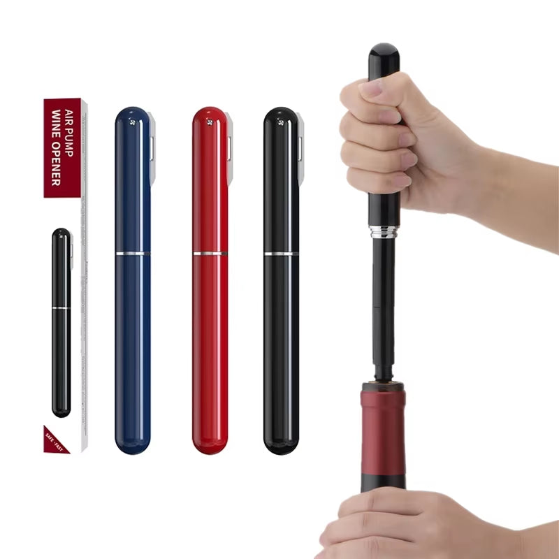 Portable Stainless Steel Air Pump Wine Bottle Opener - Pen Shape Corkscrew for Red Wine - Kitchen and Bar Accessories