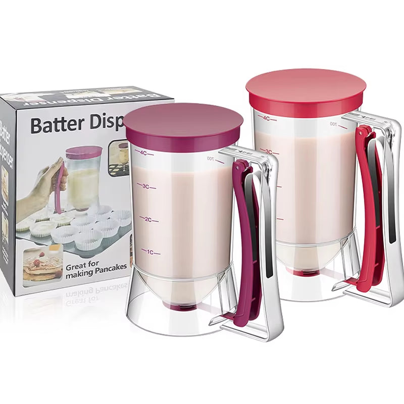 Batter Separator and Dispenser for Cupcakes, Pancakes, Cookies, Cakes, Waffles, and Cream - Professional Measuring Cup for Kitchen Baking Tools