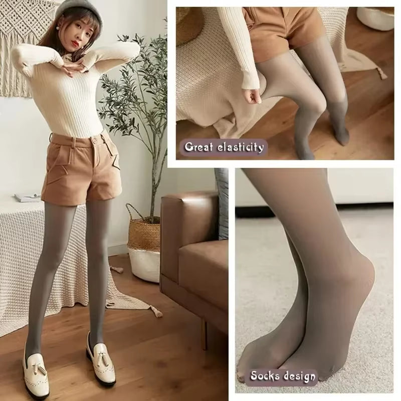 Women's Fleece-Lined Thermal Leggings - High Waist Insulated Tights for Ultimate Winter Comfort (Up to 70kg)