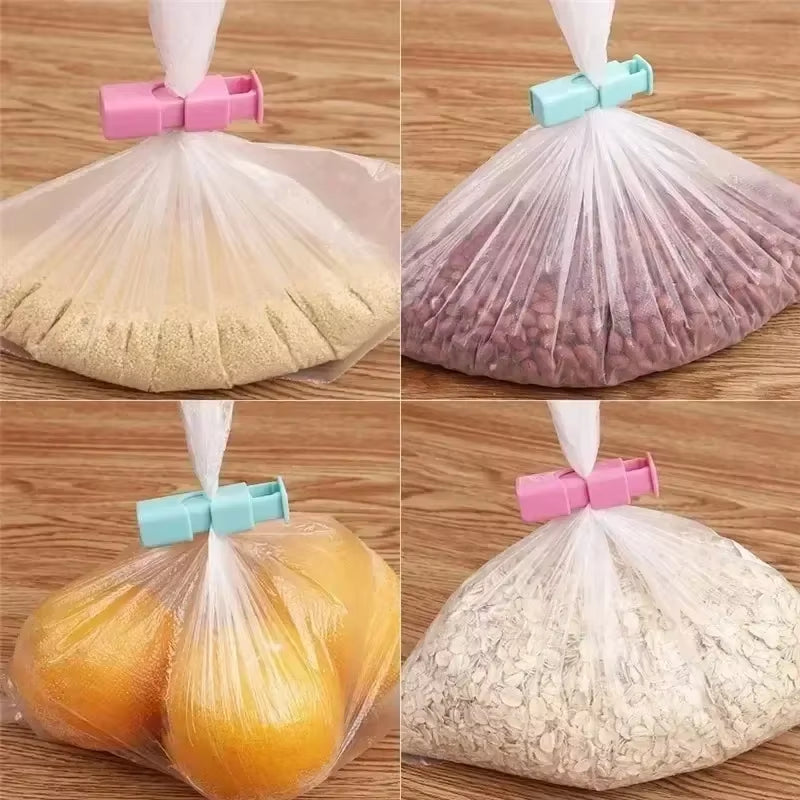 12-Pack Reusable Squeeze Bread Bag Clips - Fresh Food Seal Plastic Clips for Snack Storage in Home Kitchen