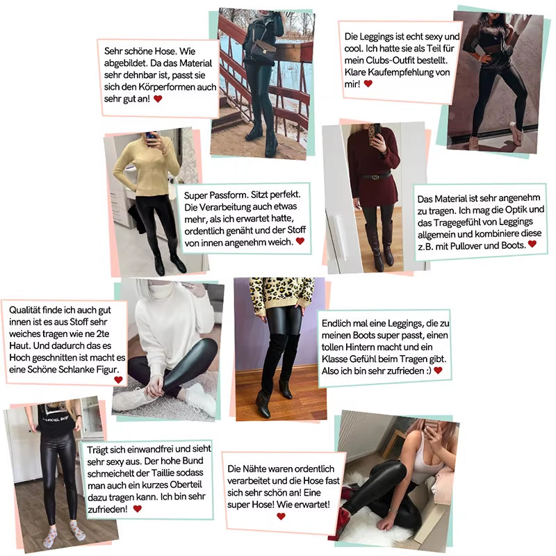 Stylish PU Faux Leather Leggings for Women - Warm, Waterproof, and Stretchy Push-Up Fitness Pants