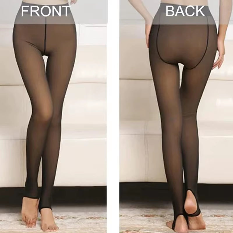 Women's Fleece-Lined Thermal Leggings - High Waist Insulated Tights for Ultimate Winter Comfort (Up to 70kg)