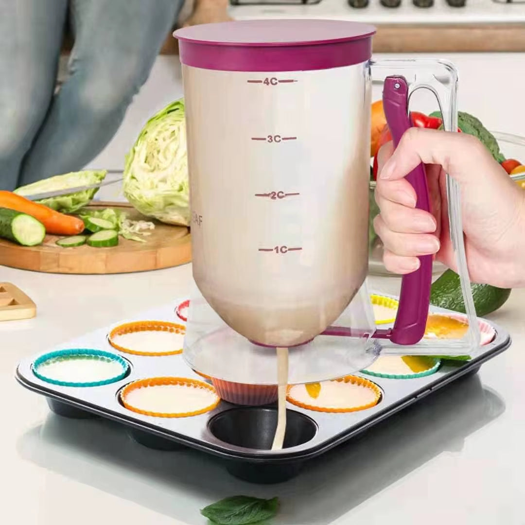 Batter Separator and Dispenser for Cupcakes, Pancakes, Cookies, Cakes, Waffles, and Cream - Professional Measuring Cup for Kitchen Baking Tools