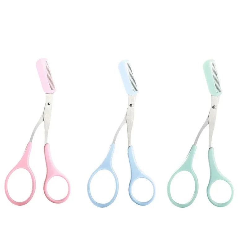 Stainless Steel Eyebrow Trimmer and Scissors Set with Comb for Precision Hair Removal and Shaping - Available in 1 to 4 Pieces
