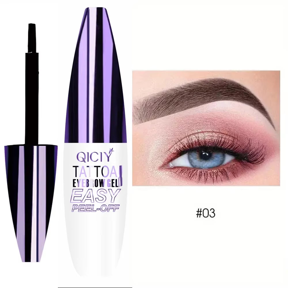 Long-Lasting Waterproof Eyebrow Gel Cream - Easy Peel-Off, Smudge-Proof, Sweat-Resistant Formula for Up to 3 Days