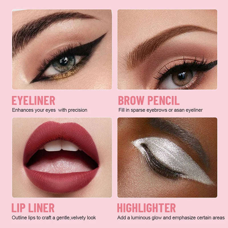 4-in-1 Multifunctional Makeup Pen: Lip Liner, Highlighter, and Eyebrow Pencil