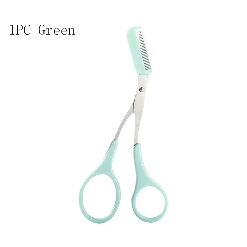 Stainless Steel Eyebrow Trimmer and Scissors Set with Comb for Precision Hair Removal and Shaping - Available in 1 to 4 Pieces