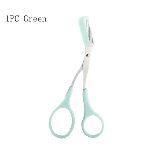 Stainless Steel Eyebrow Trimmer and Scissors Set with Comb for Precision Hair Removal and Shaping - Available in 1 to 4 Pieces