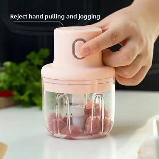 Compact Electric Garlic Chopper and Meat Grinder - Durable Vegetable Crusher and Baby Food Maker