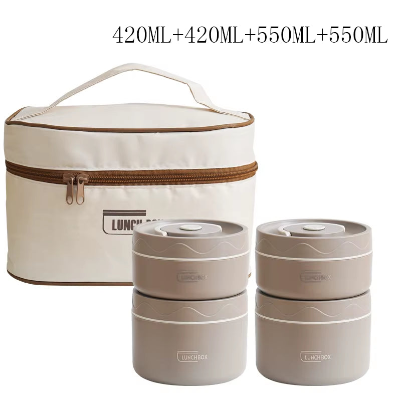 Professional Insulated Portable Lunch Box Set - Stackable Bento Box for Adults and Children, Ideal for School, Picnics, and Food Storage