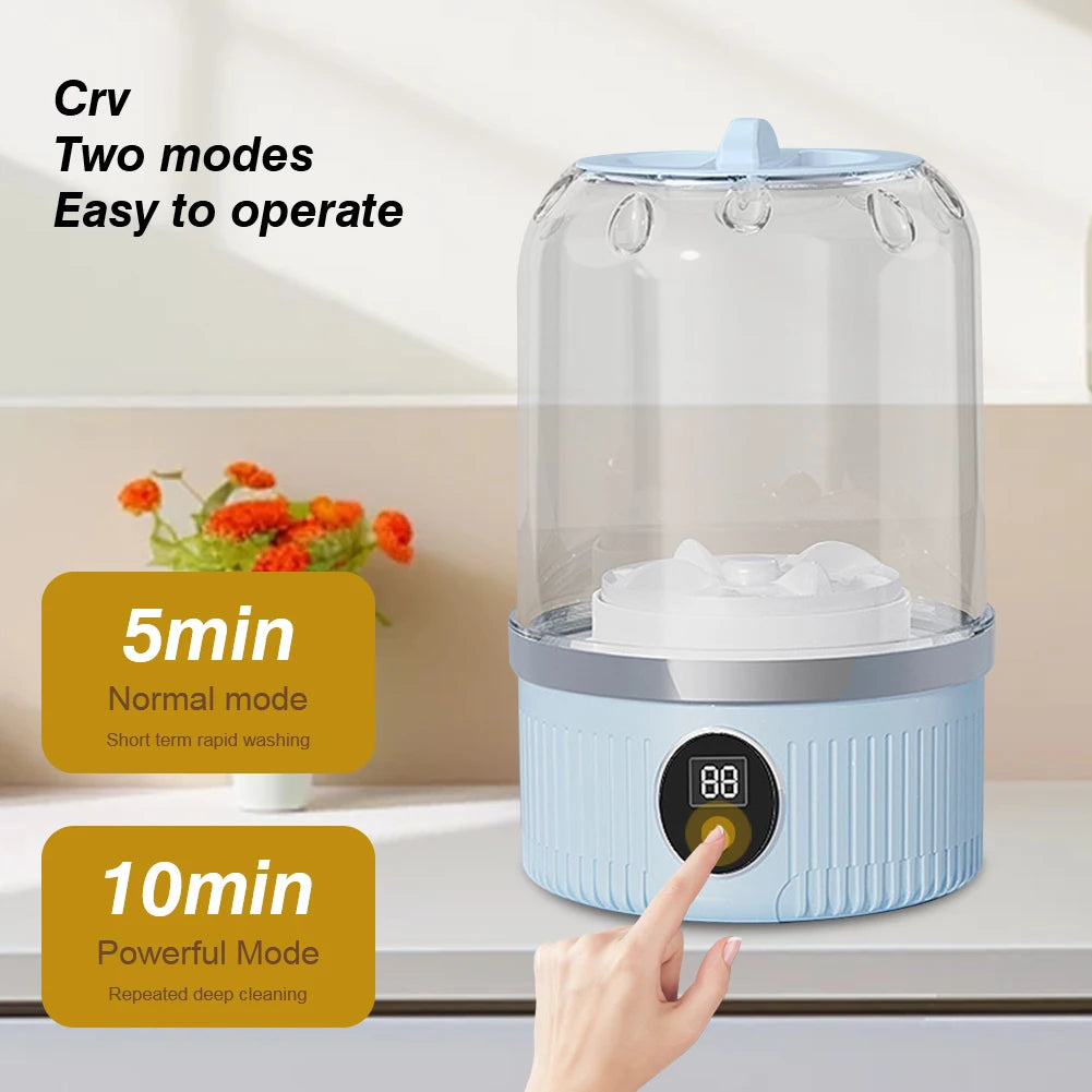 Rechargeable Mini Electric Underwear Washer - 1L Portable Wireless Laundry Machine for Socks and Small Garments